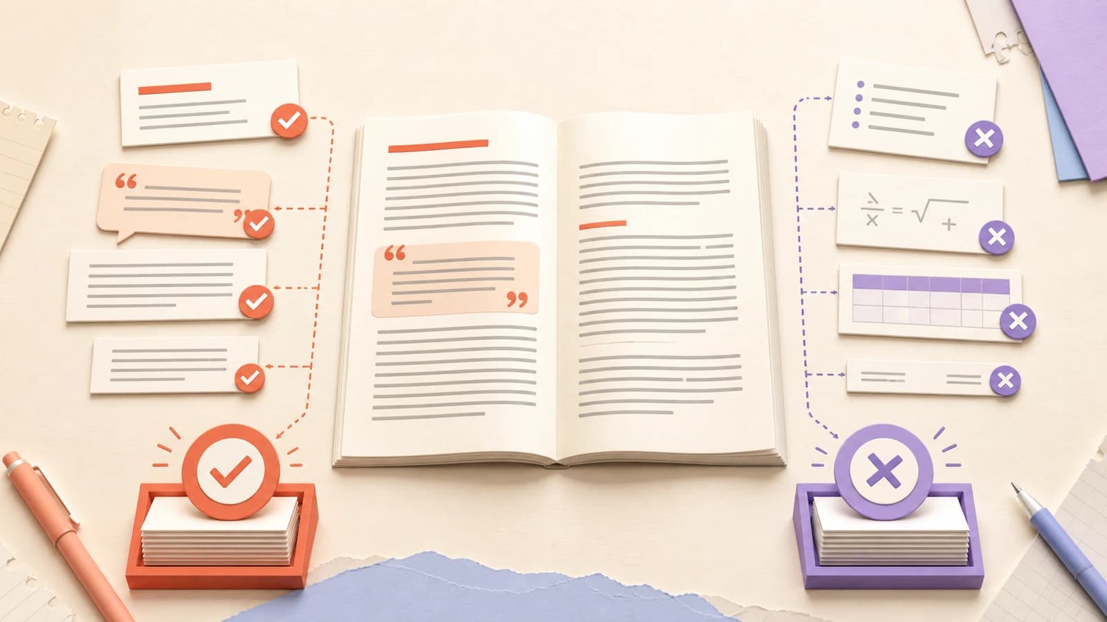 Illustrated assignment separating elements included in a QCAA word count from excluded material