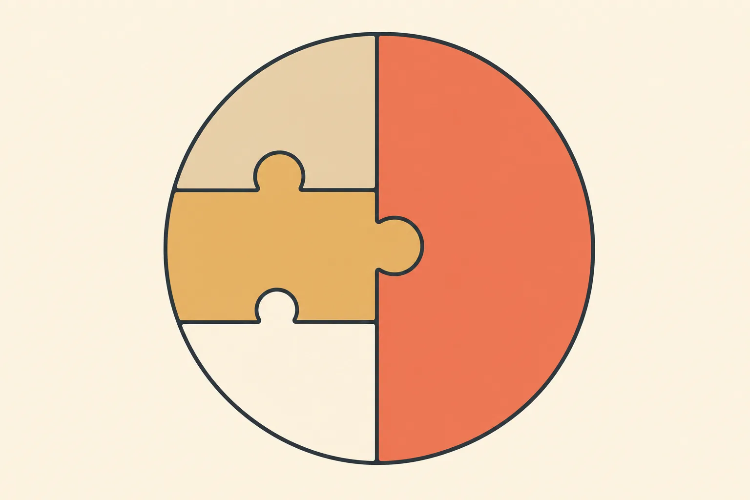 Four assessment pieces locking together to form one complete subject result